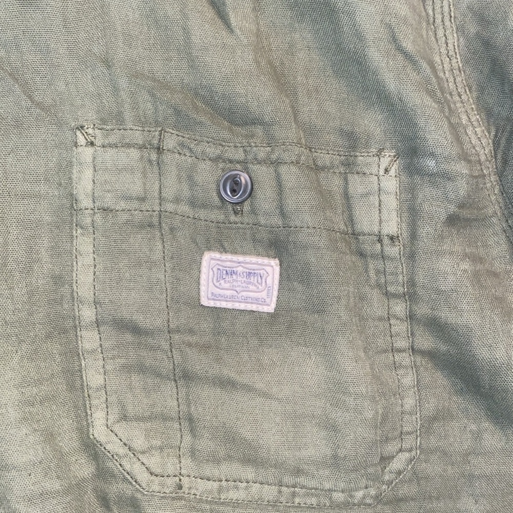 Ralph Lauren Denim & Supply green button down cotton shirt size XXL - Picture 2 of 3